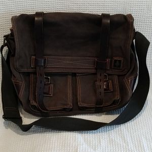 Damn Dog brand canvas and leather satchel